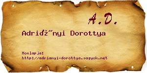 Adriányi Dorottya névjegykártya